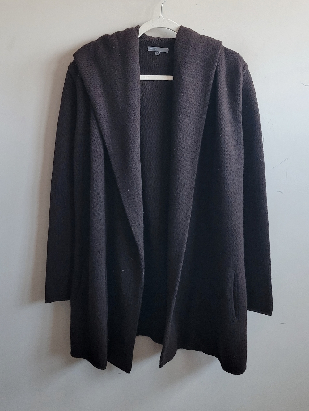 VINCE Yak Wook Cardigan Coat In Chocolate Brown